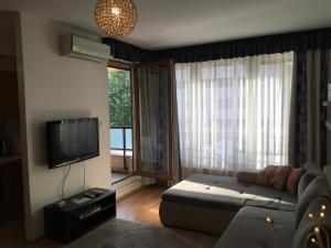 Televízia a/alebo spoločenská miestnosť v ubytovaní Corvin Residence Apartments