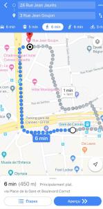 Capture d'écran d'une carte du métro dans l'établissement Deux pièces proche Palais et plages, à Cannes