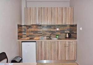 Kuchyň nebo kuchyňský kout v ubytování Alexandros SeaView Suites