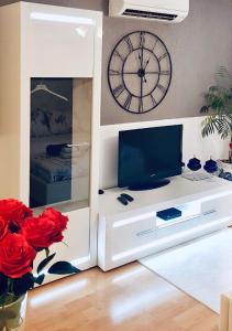 Televízia a/alebo spoločenská miestnosť v ubytovaní Studio Nina
