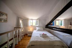 a bedroom with two beds in a attic at Corfu Villa Linea in Línia +53 photos