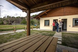 a group of people standing outside of a building at Miglio608 in Settimo Vittone