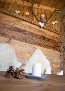Postel nebo postele na pokoji v ubytování Chalet Gletscherblick Stubai