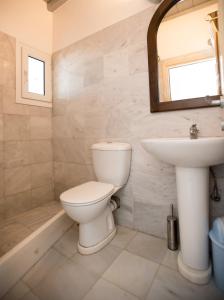 a bathroom with a toilet and a sink at Bleland Mykonos II in Ano Mera +17 photos
