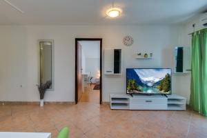 Televízia a/alebo spoločenská miestnosť v ubytovaní Apartmani Admiral