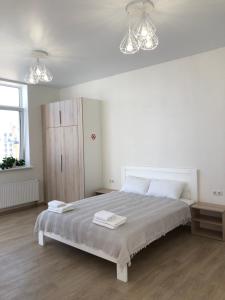 Katil atau katil-katil dalam bilik di Apartment Gagarinsky in Arcadia