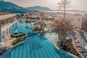 an overhead view of a pool at a resort at Lindos Imperial Resort & Spa in Kiotari