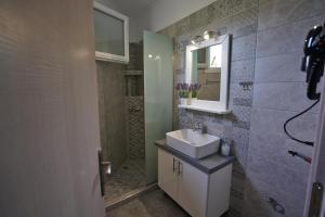 A bathroom at Evel House