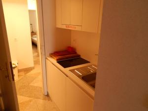 a small kitchen with a stove and a sink at Casa Riccobon 5 in Koper