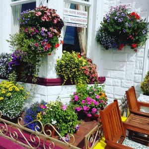 a bunch of flowers on the side of a building at Rembrandt Guest House in Great Yarmouth