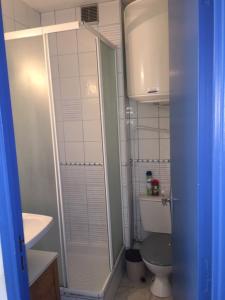 グリュイッサンにあるGruissan-port , Vue Port , Appartement 4 persの小さなバスルーム(トイレ、シャワー付)