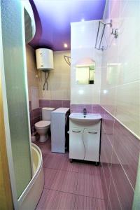 アドレルにあるApartment on Tsvetochnaya 44/2のバスルーム(洗面台、トイレ、バスタブ付)