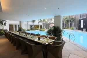 Bazén v ubytování Greenleaf Hotel Gensan nebo v jeho okolí