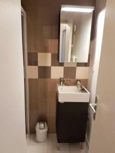 a bathroom with a sink and a toilet at Très bel appartement Centre Vitré in Vitré