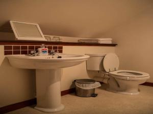 a bathroom with a sink and a toilet at Thistle Cottage in Fort William