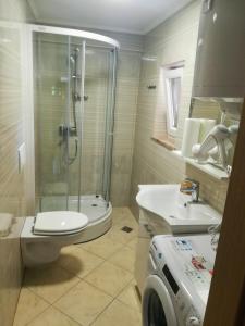 Koupelna v ubytování Apartma Škrilje