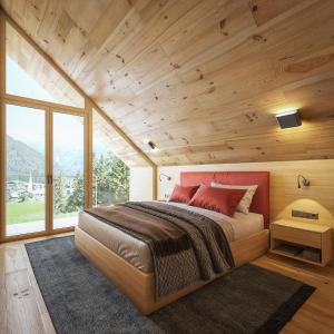 Postel nebo postele na pokoji v ubytování HOCHoben Chalets & Mobilhomes