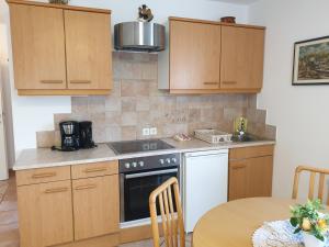 Kuchyň nebo kuchyňský kout v ubytování Apartmenthaus Fa