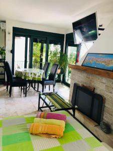 Μια τηλεόραση ή/και κέντρο ψυχαγωγίας στο Apartments Afrodita