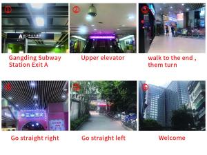 eine Collage aus vier Bildern mit verschiedenen Lichtern in der Unterkunft La Perle International Hotel - Free shuttle between hotel and Exhibition Center during Canton Fair in Guangzhou