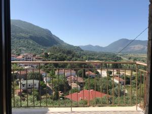 a view from a window of a town with mountains at Panoraia Maisons in Margariti