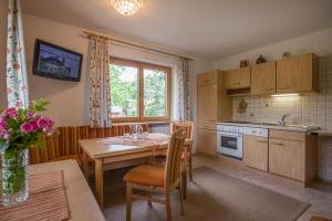 Kuchyň nebo kuchyňský kout v ubytování Ferienhaus Stoanerhof