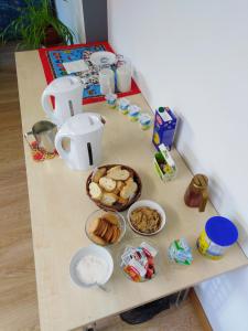 a table with some food on top of it at Albergue Irugoienea in Espinal-Auzperri