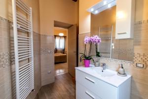 a bathroom with a sink and a mirror at Il giardino degli ulivi in Santa Maria