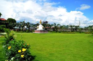 A garden outside Hotel Pokhara Grande