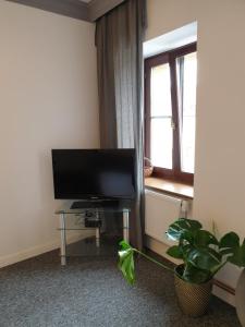 Telewizja i/lub zestaw kina domowego w obiekcie Apartamenty Stary Browar Oleśnica