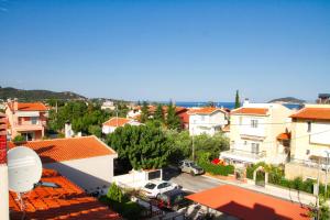 an aerial view of a city with houses at Fotis Resort in Iraklitsa