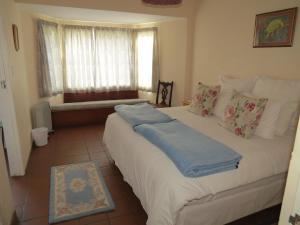 a bedroom with a large white bed with a window at 4 Rothman Street B&B in Graaff-Reinet
