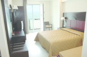 una camera d'albergo con letto e TV di Hotel Capitol a San Mauro a Mare
