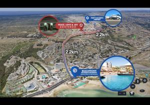 um mapa que mostra a localização aproximada de um resort em Peace Love and Joy Self Catering Units em Port Elizabeth