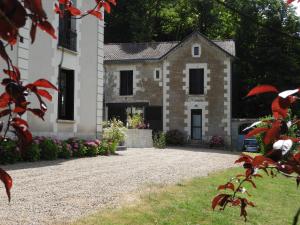 a house with a stone driveway in front of it at Le Chateau de la Barre in Mosnes
