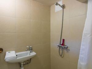 un bagno con lavandino e doccia di Castle Apartment in Chaleix by Forest a Chaleix Altre 24 foto
