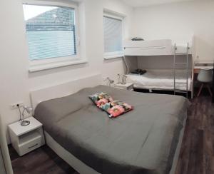 - une chambre avec un lit et des lits superposés dans l'établissement APARTMENTS 1A RIBNO - BLED, à Bled