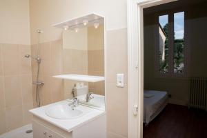 a bathroom with a sink and a mirror at ALBIAPPPART CENTRE in Albi +52 photos