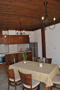 Il dispose d'une cuisine et d'une table à manger avec des chaises. dans l'établissement Планински кът, à Dorkovo
