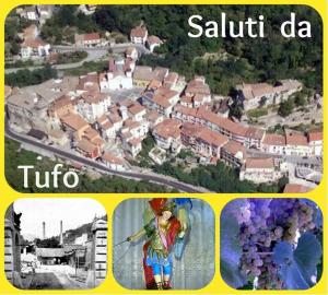 eine Collage von Bildern einer Stadt und einer Frau in der Unterkunft LE RIVE - Soggiorno/Vacanza a TUFO (Avellino) in Torrioni