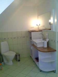 y baño con lavabo y aseo. en Koidu Homestay en Haapsalu