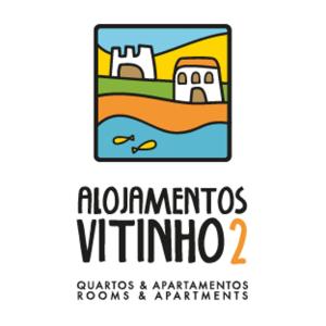 a logo for the alamontos vittarios and apartmentos rooms at Alojamentos Vitinho 2 - Vila Nova Milfontes in Vila Nova de Milfontes