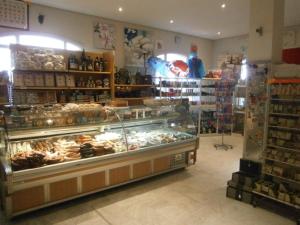 a shop with a display case in a store at La Palmosa in Alcalá de los Gazules