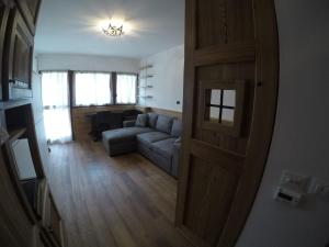 an overhead view of a living room with a couch at Christian's apartments in Breuil-Cervinia