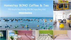a collage of photos of people in the water at Homestay BONO Mũi Né in Phan Thiet