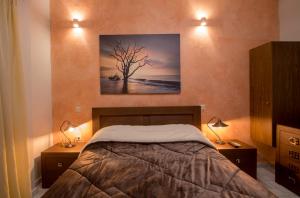 Postel nebo postele na pokoji v ubytování Villa Irene Syros