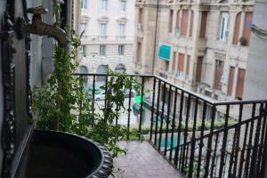 balkon z rośliną na boku budynku w obiekcie Otello Apartment w Genui