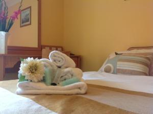 Letto o letti in una camera di Abbey Hotel