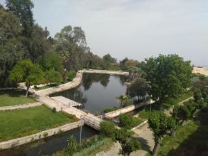 Blick auf einen Teich in einem Park in der Unterkunft MAISON DU KERMA in Fès