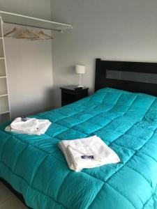 Departamento en Chascomús a dos cuadras de laguna客房内的一张或多张床位